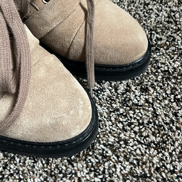 All Saints Revolve Dark Sand Suede Donita Combat Bootie, worn once - Picture 5 of 8